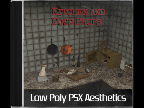 PSX 로우 폴리 주방 음식 소품 팩 3D 모델