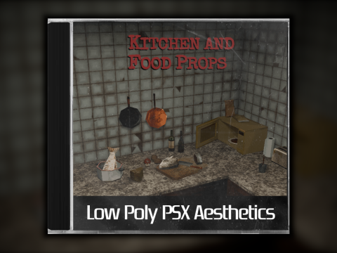 PSX ローポリ キッチン食品小道具パック 3Dモデル