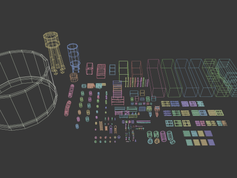 Pacchetto costruzione storage PSX Low Poly Modello 3D