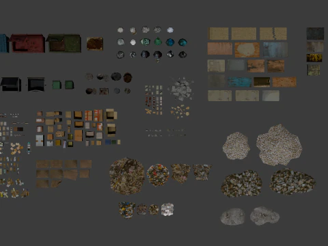 PSX Low-Poly Trash Debris Pack 3D Model