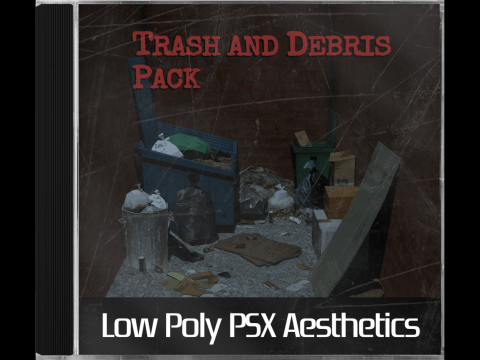 PSX 로우 폴리 쓰레기 잔해 팩 3D 모델