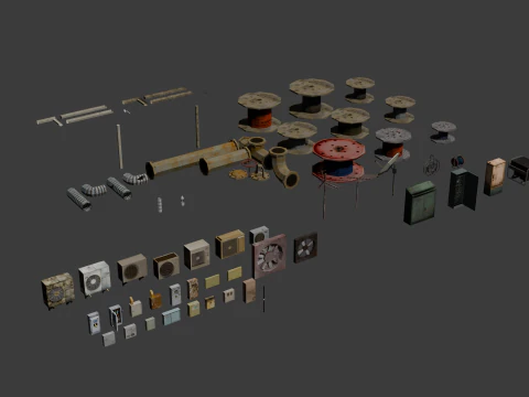 PSX Low-Poly Urban Infrastructure Pack 3D Model