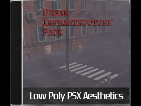PSX 低多边形城市基础设施包 3D 模型
