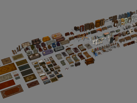 PSX Low-Poly Home Furniture Appliances Pack 3D Model
