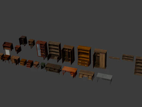 PSX Low-Poly Home Furniture Appliances Pack 3D Model