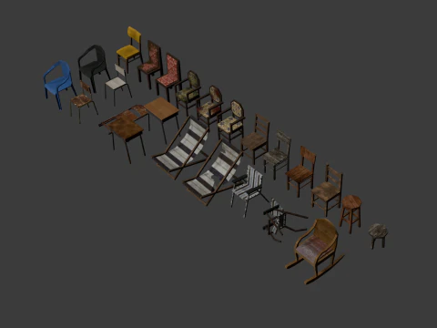 PSX Low-Poly Home Furniture Appliances Pack 3D Model