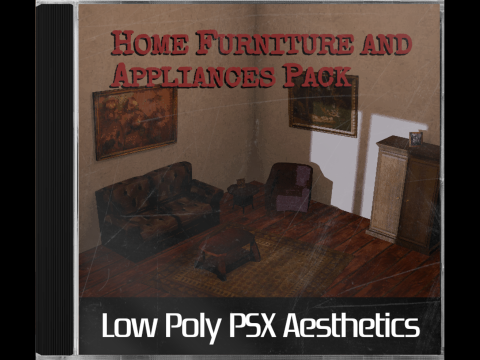 PSX 低聚家用家具电器包 3D 模型