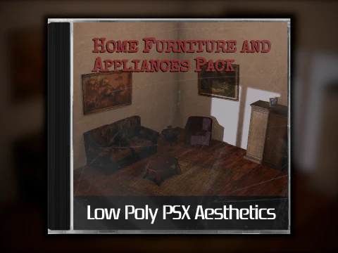 PSX ローポリ家庭用家具家電パック 3Dモデル
