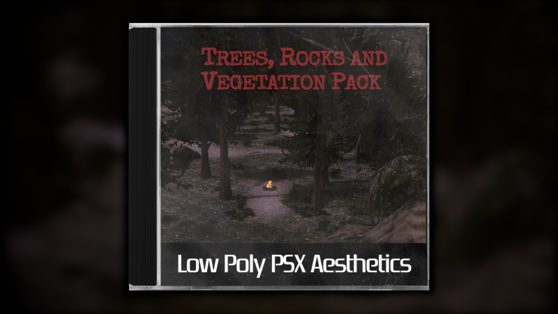 PSX Low-Poly Trees Rocks Vegetation Pack 3D Model .c4d .max .obj .3ds .fbx .stl .blend 