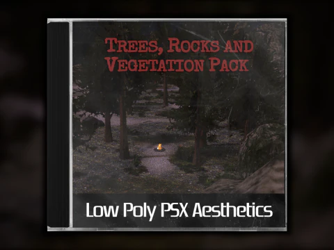 PSX ローポリ木岩植生パック 3Dモデル