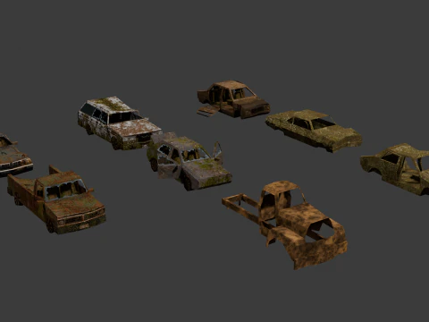 PSX Low-Poly Vehicles Pack 3D Model