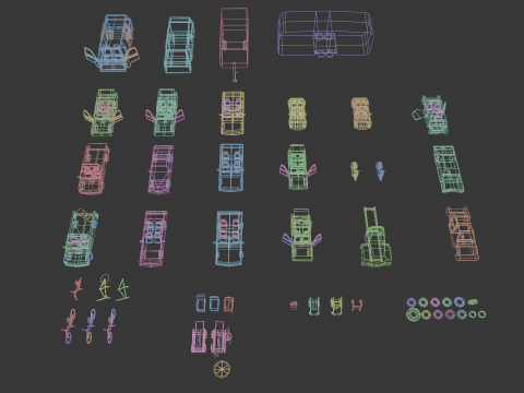 PSX Low-Poly Vehicles Pack 3D Model