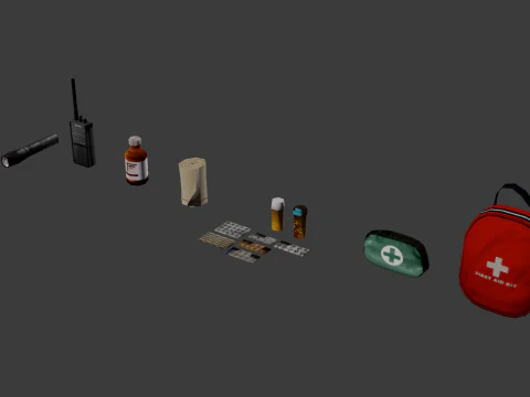 PSX Low-Poly Survival Props Pack 3D Model