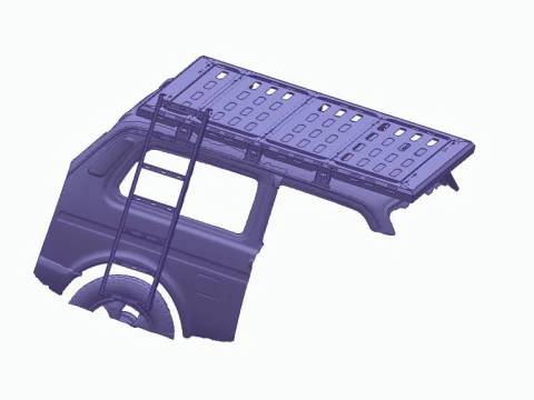 Roof Rack with Ladder - LADA NIVA 3D Model