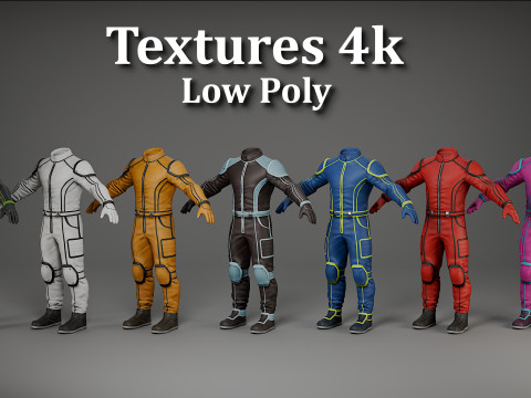 M&auml;nnlicher Raumanzug &ndash; manipuliert &ndash; Low-Poly &ndash; 4K PBR 3D Modell