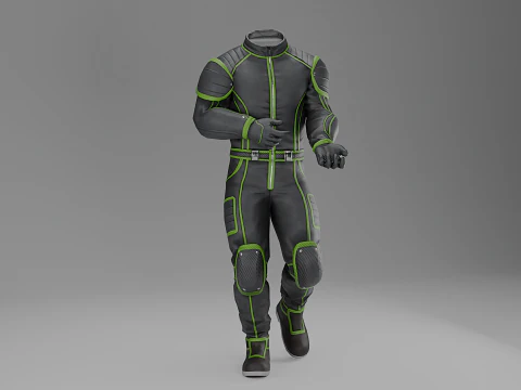 Male Space Suit -Rigged- Low-Poly- 4K PBR 3D Model