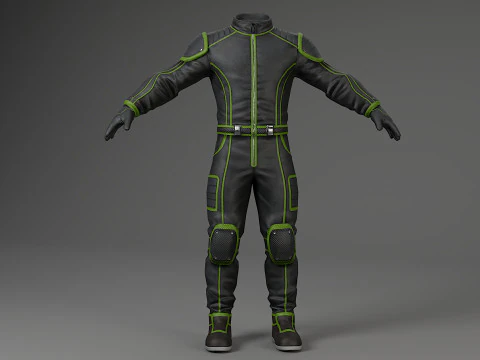 Male Space Suit -Rigged- Low-Poly- 4K PBR 3D Model
