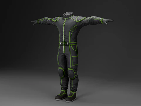 Male Space Suit -Rigged- Low-Poly- 4K PBR 3D Model