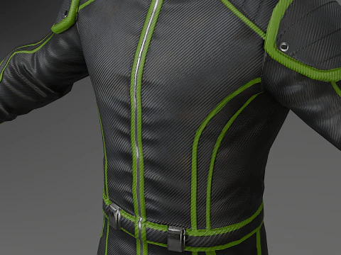 Male Space Suit -Rigged- Low-Poly- 4K PBR 3D Model