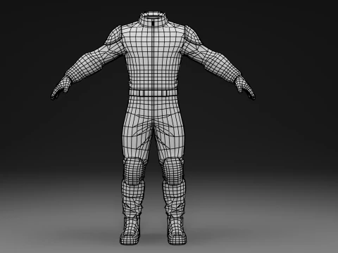 Male Space Suit -Rigged- Low-Poly- 4K PBR 3D Model