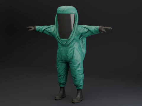 Hazmat Suit Rigged 3D Model