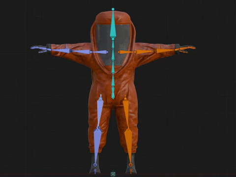 Hazmat Suit Rigged 3D Model