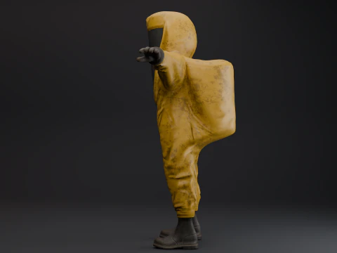 Hazmat Suit Rigged 3D Model