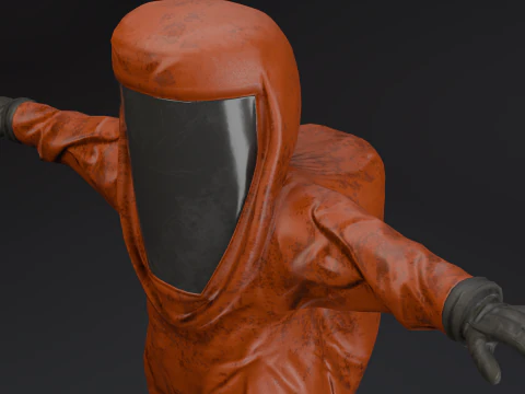 Hazmat Suit Rigged 3D Model