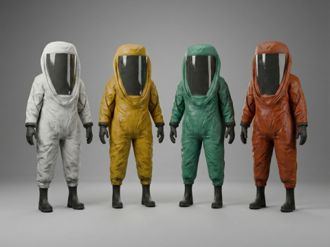 Hazmat Suit Rigged 3D Model