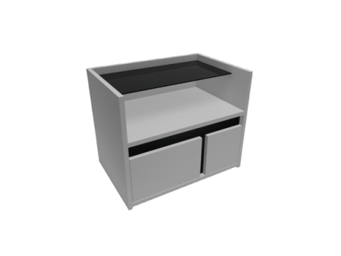 Minimalist Nightstand with Drawers Low Poly 3D Model
