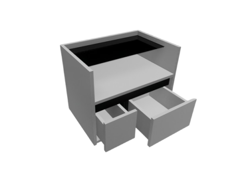 Minimalist Nightstand with Drawers Low Poly 3D Model