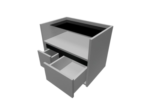 Minimalist Nightstand with Drawers Low Poly 3D Model