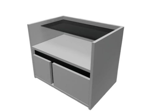 Minimalist Nightstand with Drawers Low Poly 3D Model