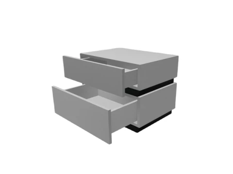 Modern Minimalist Nightstand - Bedside Table 3D Model