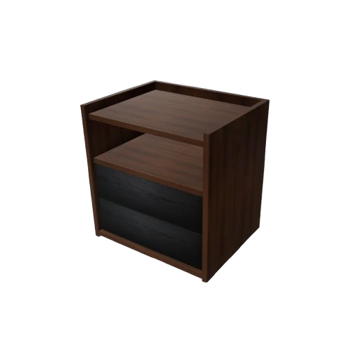 Wooden Nightstand with Drawers and Shelf 3D Model .c4d .max .obj .3ds .fbx .stl .blend 