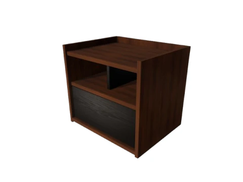 현대 목조 침대 옆 테이블 3D 가구 모델 3D 모델