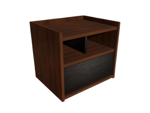 Contemporary Wooden Bedside Table 3D Furniture Model 3D Model