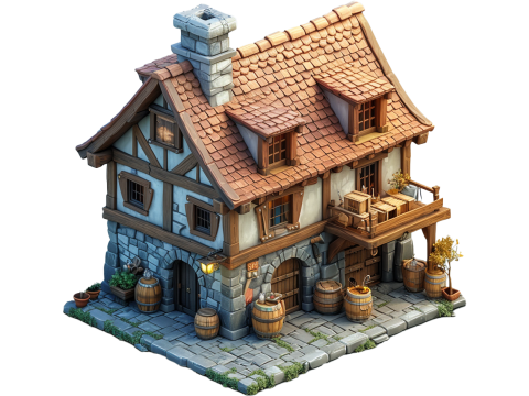 Medieval cottages from WorkShop3D 3D Print Model