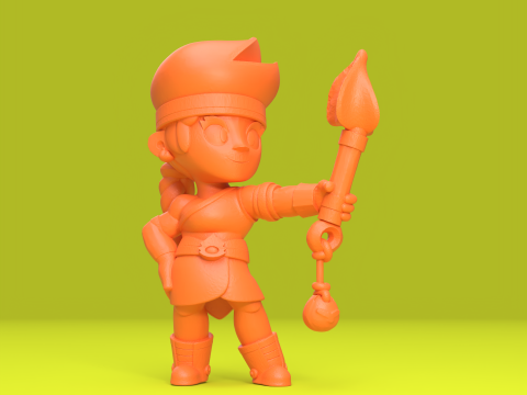 Amber Asli - Bintang Brawl Model Cetak 3D