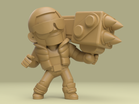 Brock Asli - Bintang Brawl Model Cetak 3D