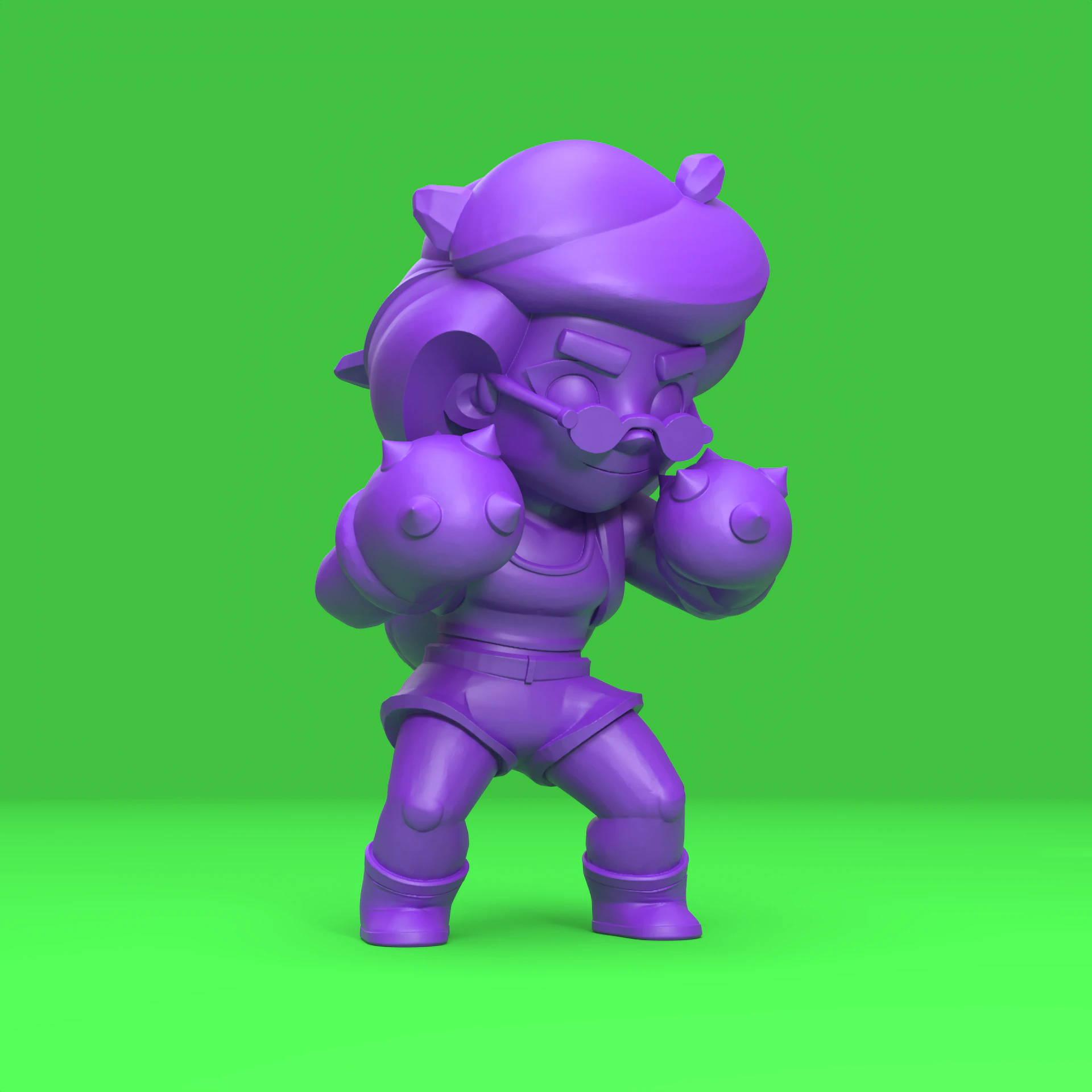 Rosa Original - Brawl Stars 3D Print Model .c4d .max .obj .3ds .fbx .stl .blend