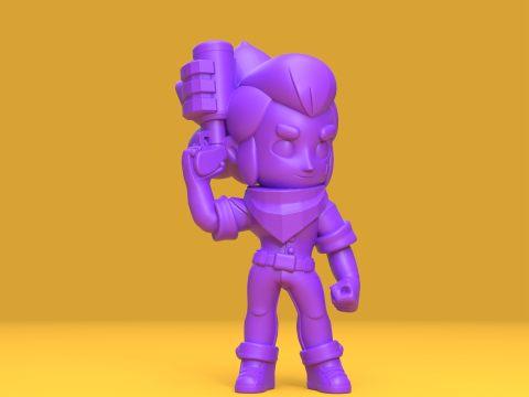 Shelly Asli - Bintang Brawl Model Cetak 3D