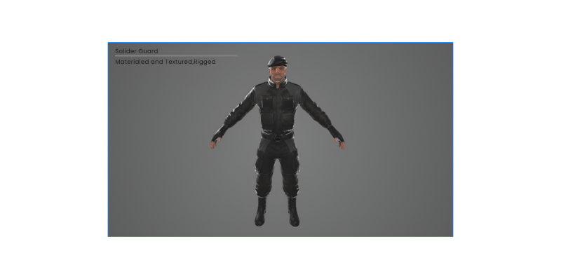 Solider Guard Character 3D Model .c4d .max .obj .3ds .fbx .stl .blend 