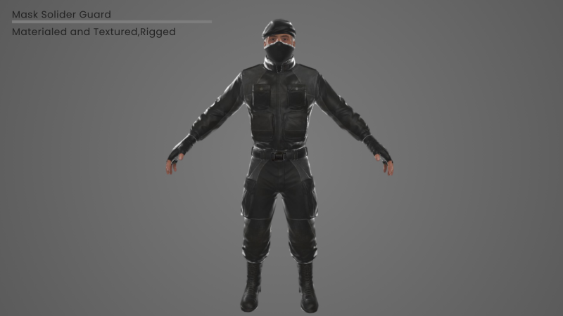 Mask Solider Guard 3D Model .c4d .max .obj .3ds .fbx .stl .blend 