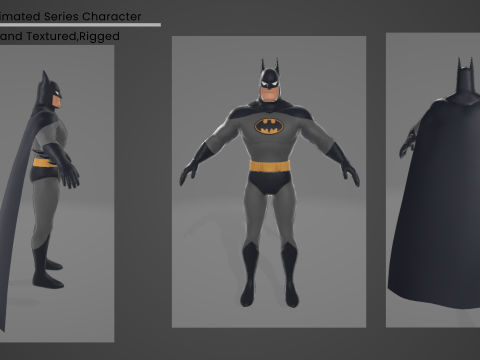 Batman Animated Series Hero Character 3D Model