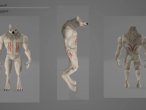 部族の狼男モンスター 3Dモデル