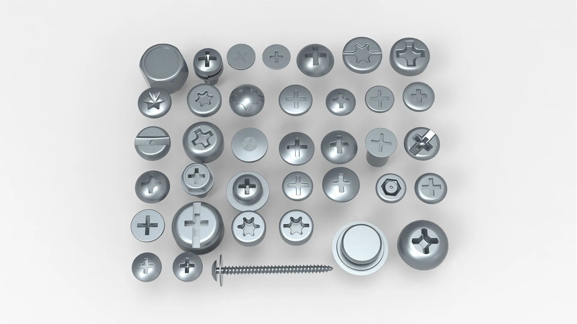 Bolts Collection 3D Model .c4d .max .obj .3ds .fbx .stl .blend
