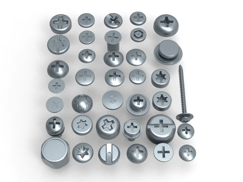 Bolts Collection 3D Model