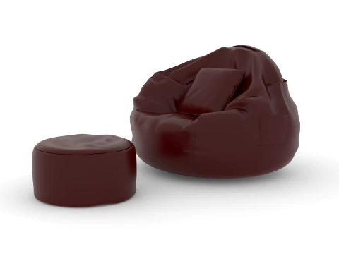 Bean Bag Chair with Footrest 3D Model