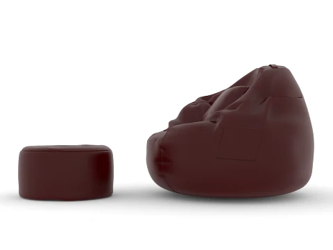 Bean Bag Chair with Footrest 3D Model